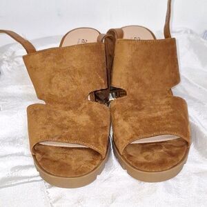 A.N.A. Women's Lug Sole Sandals Block Heel Cottagecore, Summer, Beachy, Size 11
